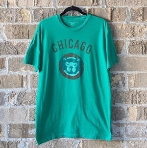 Wright & Ditson Chicago Cubs Short Sleeve T-Shirt Fathead Logo Green Large